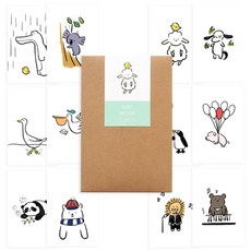 Walgadaks Buddy Postcard 明信片 12款套組, 混合顏色, 1套