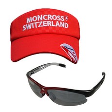 몽크로스 낚시 썬캡 Red MC-101 + 신한광학 선글라스 Black Brown SH7028, 1세트