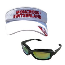 몽크로스 낚시 썬캡 White MC-101 + 신한광학 선글라스 Red Brown Gold Coating SH3025, 1세트