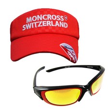 몽크로스 낚시 썬캡 Red MC-101 + 신한광학 선글라스 Black Brown Coating SH7045, 1세트