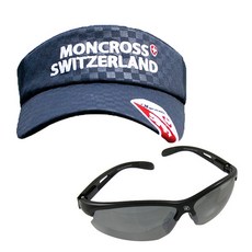 Monkross釣魚遮陽帽 海軍藍 MC-101+新韓光學太陽眼鏡 Red-Black Brown Silver Coating SH7026, 1套