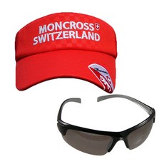 Moncross 釣魚遮陽帽 Red MC-101 + 新韓光學 太陽眼鏡 Black Smoke Silver Coating SH7047, 遮陽帽 MC-101 紅色+SH7047 Black Brown Silver Coating, 1套