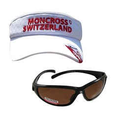 Monk Cross釣魚遮陽帽 白色 MC-101+SHANGHAN OPTICAL太陽眼鏡 黑色煙燻 SH7025, 1套