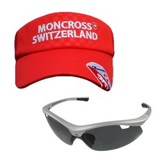 Moncross 釣魚遮陽帽 Red MC-101 + 新韓光學 太陽眼鏡 Black Brown SH7023, 1套