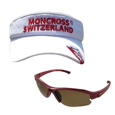 Moncross 釣魚遮陽帽 白色 MC-101 + Shinhan Optical 太陽眼鏡 黑棕色 SH3037, 1套