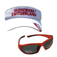 몽크로스 낚시 썬캡 White MC-101 + 신한광학 선글라스 Black Brown Silver Coating SH7047, 1세트