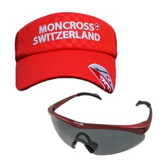 Moncross 釣魚遮陽帽 Red MC-101 + Shinhan Optical 太陽眼鏡 Black Smoke Blue Coating SH7030, 1套