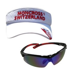 Moncross 釣魚遮陽帽 白色 MC-101 + 新韓光學 太陽眼鏡 黑煙鍍銀 SH7050, 1套