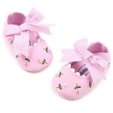 JOY MULTI 印花條紋緞帶學步鞋