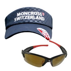 Monkross釣魚遮陽帽 海軍藍 MC-101+新韓光學太陽眼鏡 Black Smoke Silver Coating SH7040, 1套
