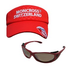 몽크로스 낚시 썬캡 Red MC-101 + 신한광학 선글라스 Red Brown SH3031, 1세트