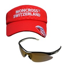몽크로스 낚시 썬캡 Red MC-101 + 신한광학 선글라스 Black Brown Gold Coating SH7040, 1세트