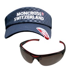 몽크로스 낚시 썬캡 Navy MC-101 + 신한광학 선글라스 Red-Black Smoke Silver Coating SH7051, 1세트