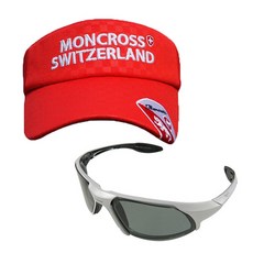 몽크로스 낚시 썬캡 Red MC-101 + 신한광학 선글라스 Black Smoke SH7010, 1세트