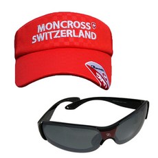 Moncross 釣魚遮陽帽 紅色 MC-101 + 新韓光學 太陽眼鏡 紅棕色 SH3044, 1套