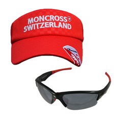 MONCROSS 釣魚遮陽帽 紅色 MC-101 + Shinhan Optical 太陽眼鏡 黑紅色 棕色 紅色鍍膜 SH7040, 1套