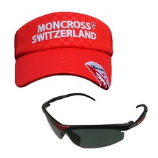 몽크로스 낚시 썬캡 Red MC-101 + 신한광학 선글라스 Black Brown SH7015, 1세트