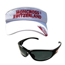 Monkross釣魚遮陽帽 白色 MC-101+新韓光學太陽眼鏡 Black Smoke Blue Coating SH7026, 1套