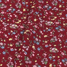 自黏棉質襯布 野花, 1個, 酒紅色