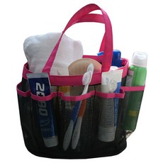 BABOSARANG 網狀盥洗袋 亮粉色, 1個, 粉色