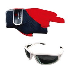 Monk Cross 3段式釣魚手套 XL MGN-301R+SHINHAN OPTICS太陽眼鏡 白色煙霧 SH3037, 1套