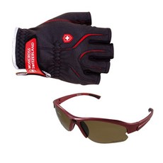 몽크로스 5컷 낚시장갑 XL GFR-501B + 신한광학 선글라스 Red Brown SH3031, 1세트