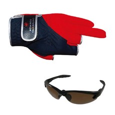 Monk Cross 3段式釣魚手套 XL MGN-301R+SHANGHAN OPTICAL太陽眼鏡 黑棕色 SH7023, 1套