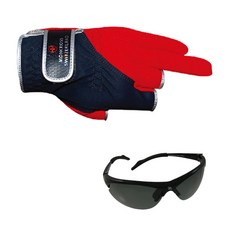 Monk Cross 3段式釣魚手套 XL MGN-301R+SHINHAN OPTICS太陽眼鏡 黑色煙霧 SH7043, 1套