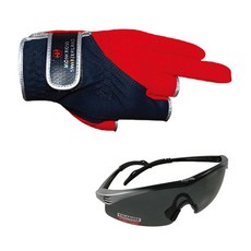 Monkross 3切片釣魚手套 XL MGN-301R+Seonhan Optical太陽眼鏡 Black Gray Smoke SH7028, 1套