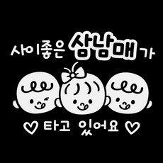 제제데코 자동차스티커 사이좋은삼남매올리브, 반사, 1개