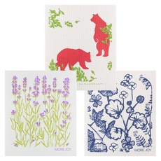 MOREJOY芬蘭抹布3p套組熊+薰衣草+Siri, 混色