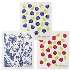 MOREJOY芬蘭抹布3p套組新藍莓+Siri+越橘, 混色