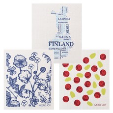 MOREJOY芬蘭抹布3p套組芬蘭+Siri+越橘, 混色