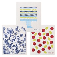 MOREJOY芬蘭抹布3p套組藍莓蛋糕+Siri+越橘, 混色