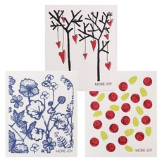 MOREJOY芬蘭抹布 3入組 樹心+西里+越橘, 混色
