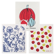 MOREJOY芬蘭抹布3p套組南瓜紫+Siri+越橘, 混色