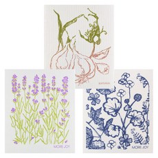 MOREJOY芬蘭抹布 3入組 大蒜+薰衣草+Siri, 混色