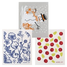 MOREJOY 芬蘭抹布 3p 套組雪人 + Siri + 越橘, 混色