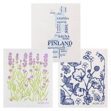 MOREJOY芬蘭抹布3p套組芬蘭+薰衣草+Siri, 混色