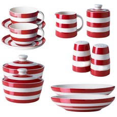 CORNISHWARE 義大利餐具組 J款 紅色 12入, 1套, 8種