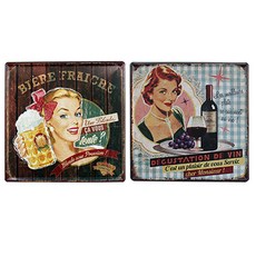 빈티지 틴 액자 2p 세트, 언니쓰비어 + 언니쓰와인