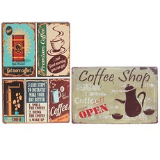 復古馬口鐵相框 2件組 咖啡 + 咖啡店