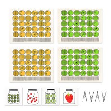 SCAN MOM Pom Pom 4人桌墊組合茶巾套組, 1套