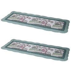 By deco 棉質水洗廚房地墊兼沙發地墊 2條組, 森林風光