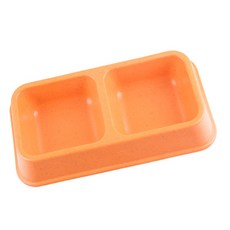 바이셀 반려견 식기 대나무섬유 사각 대, 오렌지, 1개