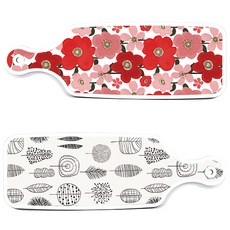 Loem 設計款紅色山茶花上菜砧板 2件組, 紅色山茶花, 木質線條藝術, 1套