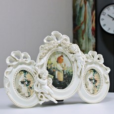 Kidari 蝴蝶結天使 3件組相框, 白色, 3個