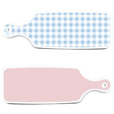 Roem Design 格紋粉彩藍上菜砧板 2件組, 煙燻色格紋,格紋粉彩藍, 1套