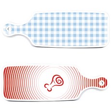 Roem Design 格紋粉彩藍 上菜砧板 2件組, 肉品系列紅,格紋粉彩藍, 1套