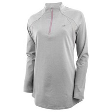[LOTTOSPORT]緊身半拉鍊女款T恤/LLCL-TLU60_ME 100 M.GREY